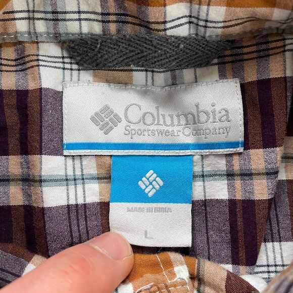 Columbia Flannel Shirt Men Large Multicolor Plaid Long Sleeve Button Down Casual - Picture 4 of 9